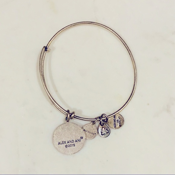 Alex And Ani Initial K Charm Bangle Bracelet In Silver Tone - Picture 6 of 8